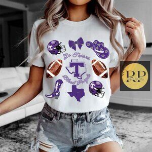 Tarleton Texans Western Chich Digital Design Purple Cowboy Boots shirt
